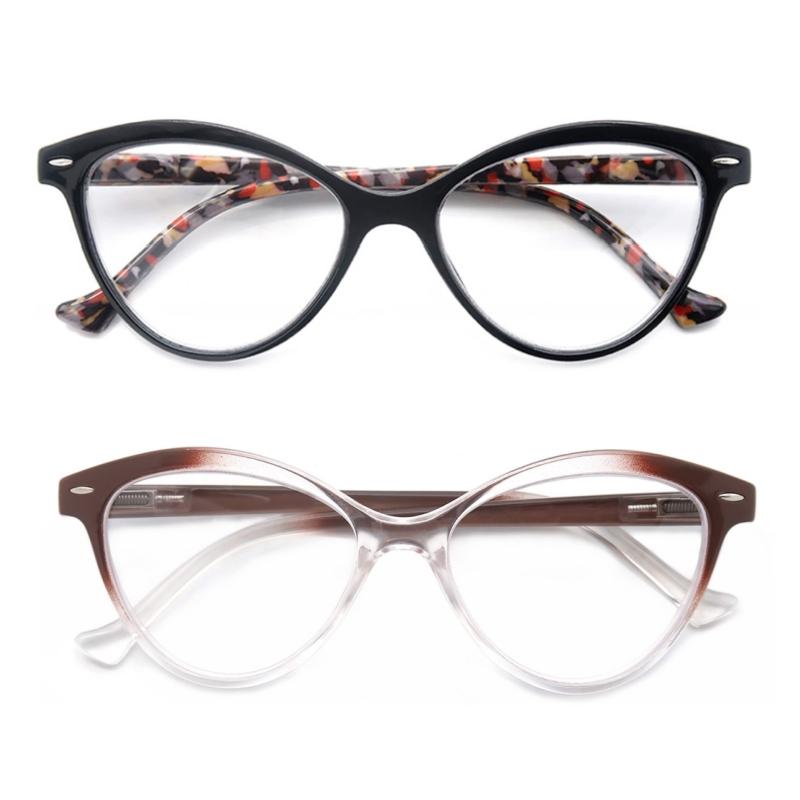MODFANS Lady Cat Eye Reading Glasses ladies Spring Hinge Lightweight Presbyopic Readers Eyeglasses with Diopter +0.5 to +4.0