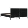 Bed Frame Black 160 x 200 cm Particleboard and Metal