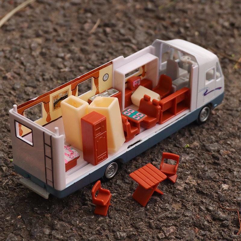 1/32 Serin Mini Karavan Oyuncak Döküm Geri Çekme Eğlence Aracı Çocuklar için