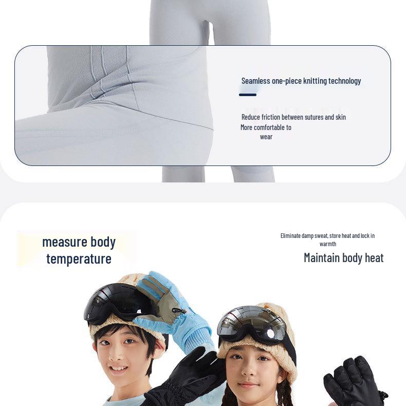 Kids' Quick-Dry Ski Base Layer: Warm, Moisture-Wicking Sports Suit for Boys & Girls