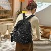 Corduroy Backpack Large Capacity Bow Print Backpack Student Schoolbag