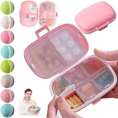 Portapillole da 8 prove, Portapillole da viaggio, Scatola portatile per medicinali, Dispenser per pillole di grano Dispenser tascabile per pillole, Vitamine, Olio di pesce, Scatola per medicinali