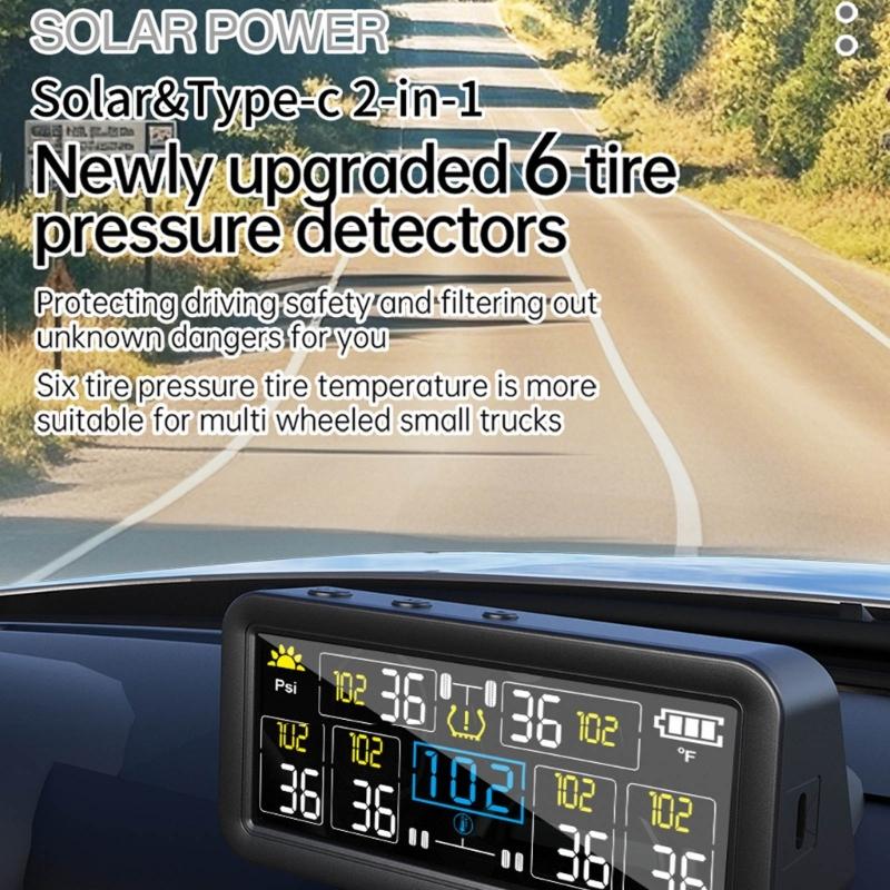6 Wheels Tire Pressure Monitoring System With Real Time Alerts And Low Power Consumption For Vehicle Safety