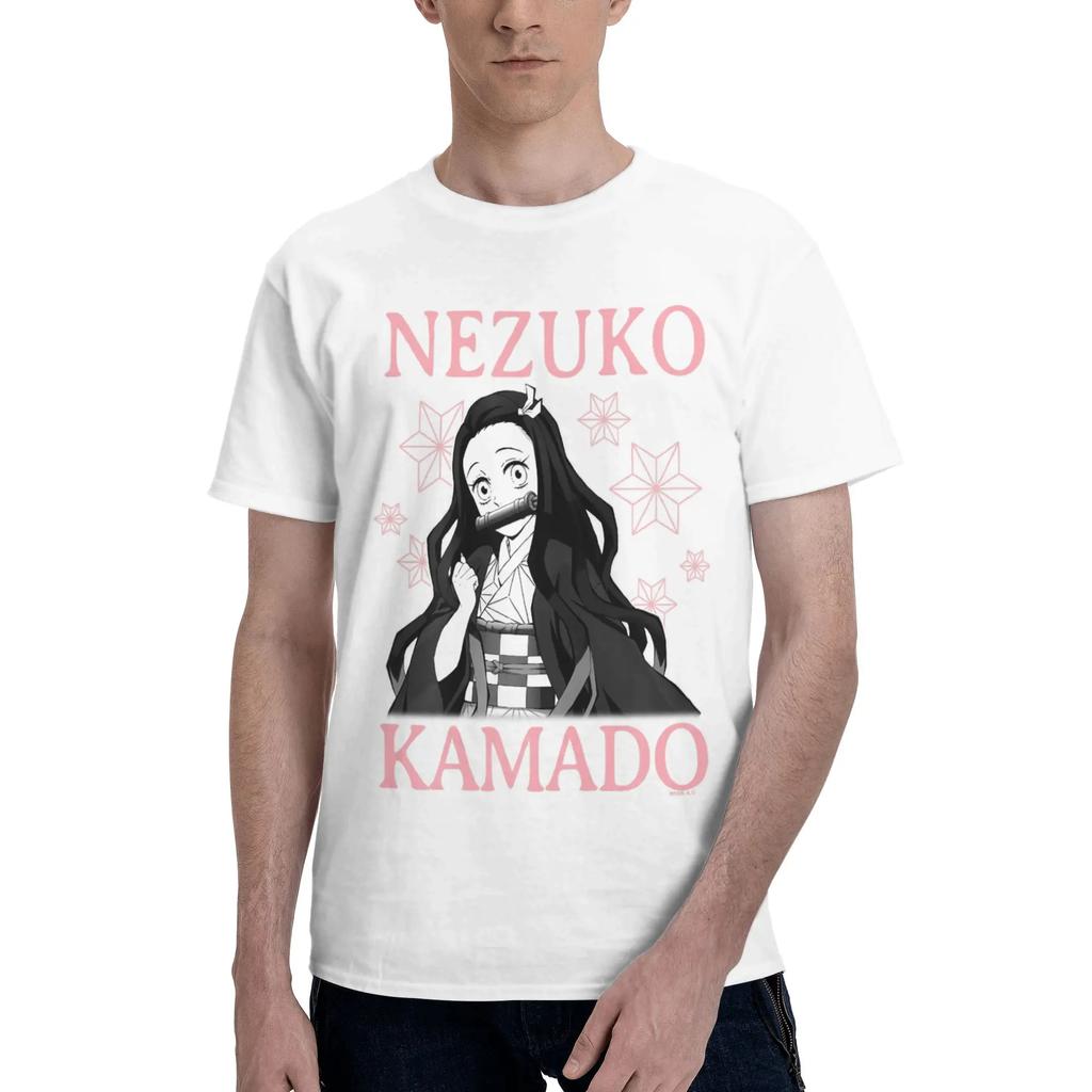 Demon Slayer Kimetsu No Yaiba Nezuko Pink Kimono Unisexs Tshirt Clothes Humor Tees Short Sleeve Fugees Cotton