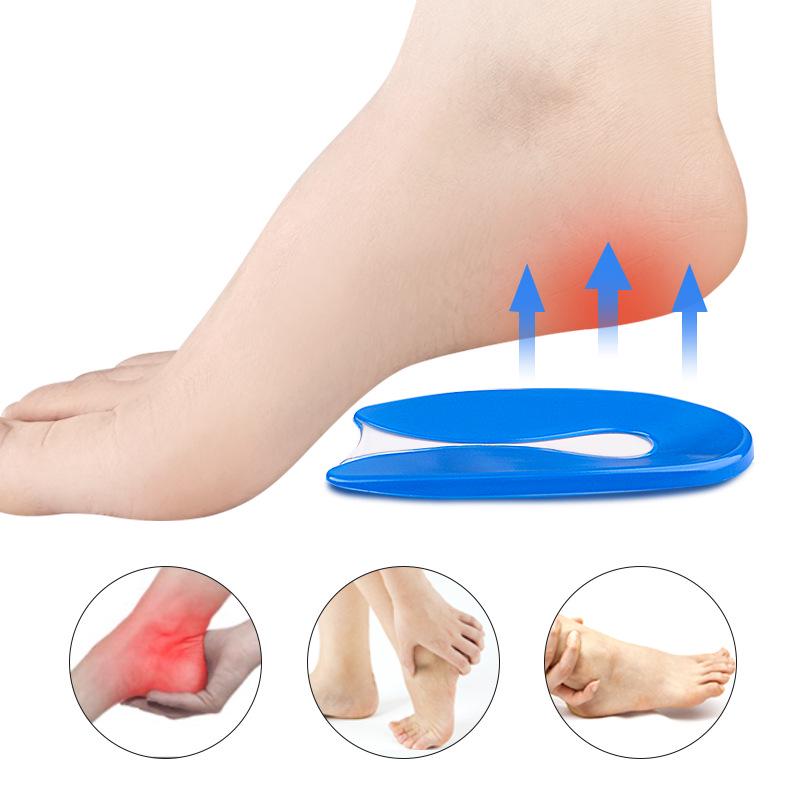 Blue U-Shaped Gel Heel Pad - Soft, Comfortable, Anti-Slip, Shock-Absorbing Insole