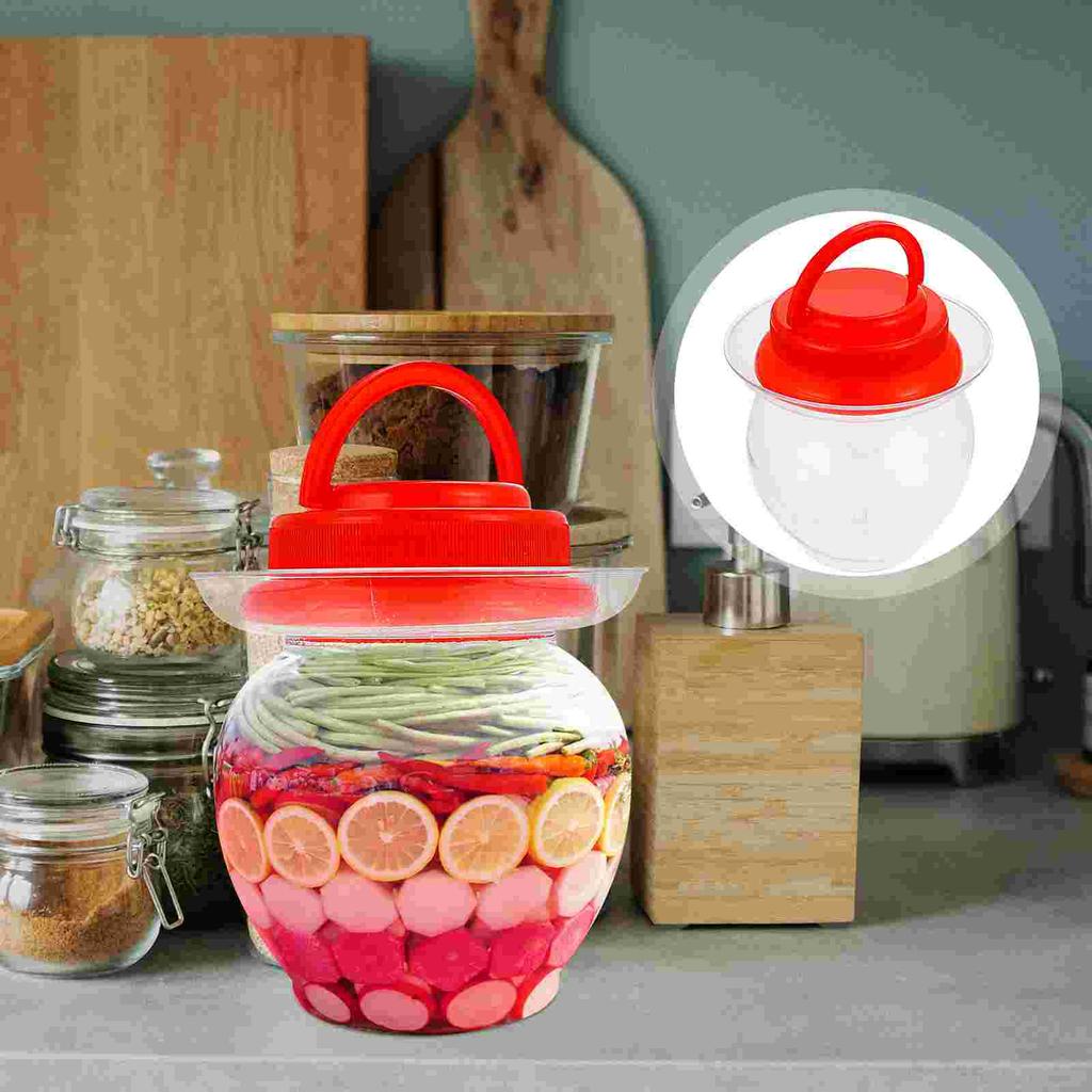 2Pcs Food Grade Plastic Airtight Pickle Jar Transparent Storage Container Household Kitchen Bottle Sealed Jar For Dust