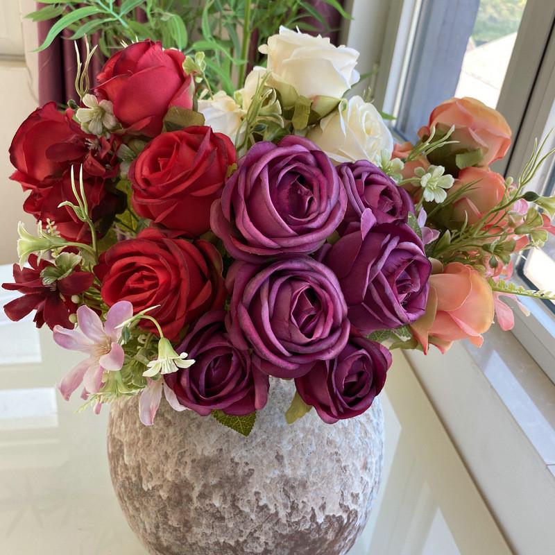 Artificial Flower Wedding Decor With Diamond Accents For Photography And Home Styling