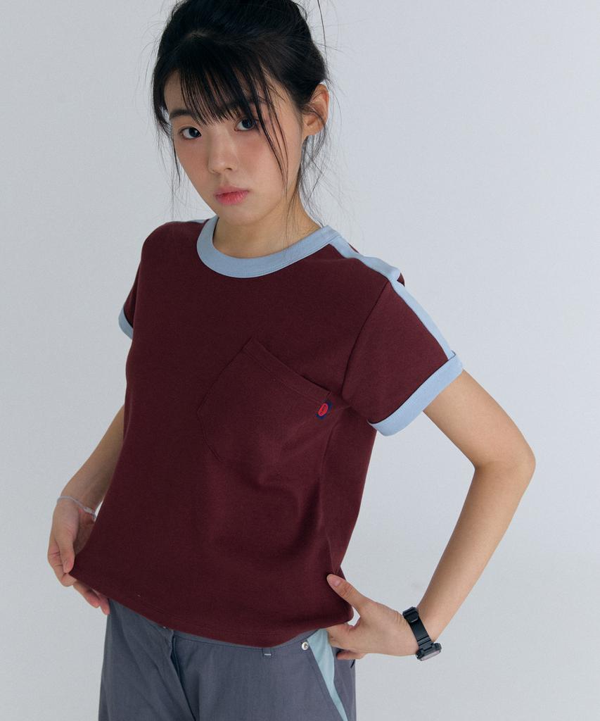 Peulleoti Play Color Pocket T-Shirt In Wine