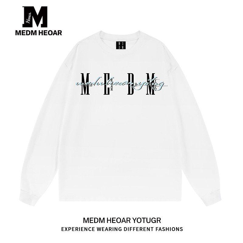 Medmheoar National Fashion Brand 2025 New Print Long sleeve Men's and Women's Basic T-shirt T-shirt [Three Standard Complete]]