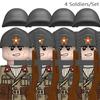 MOC WK2 Italienische Soldaten Figuren Bausteine Italien Armee Infanterie Offizier Waffen Pistole Umhang Helme Panzerkanone Steine Spielzeug