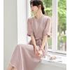 Srcr 22 Momme Silk Elegant Cinched Waist Dress