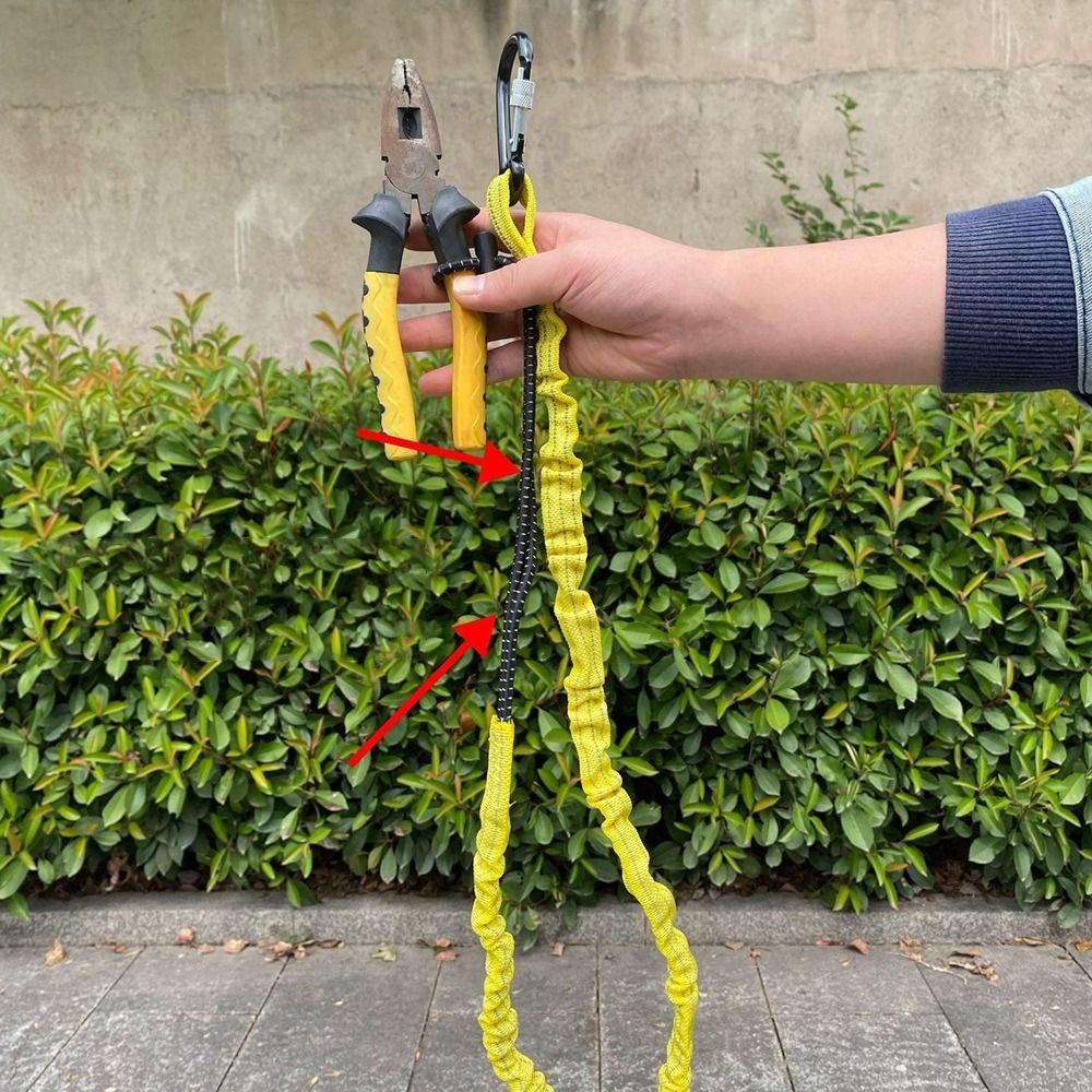 Ausziehbarer Werkzeug-Lanyard mit Schnallenband Anti-Absturz Werkzeug-Sicherungsleine Sicherheitsseil Bauwesen