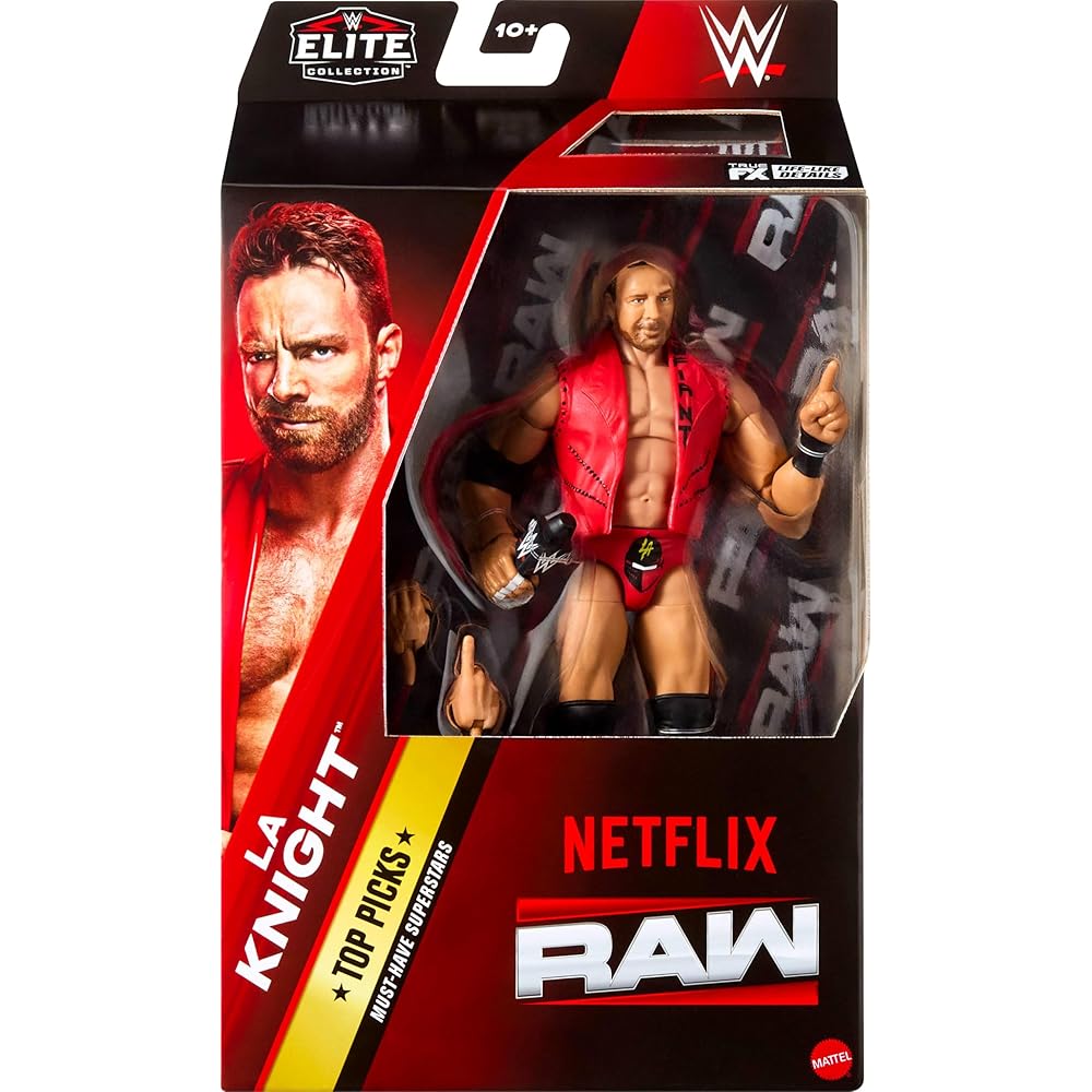 Mattel WWE Elite Collection LA Knight Action Figure Set 6 Inch with Accessories Interchangeable Hands 25 Points of Articulation