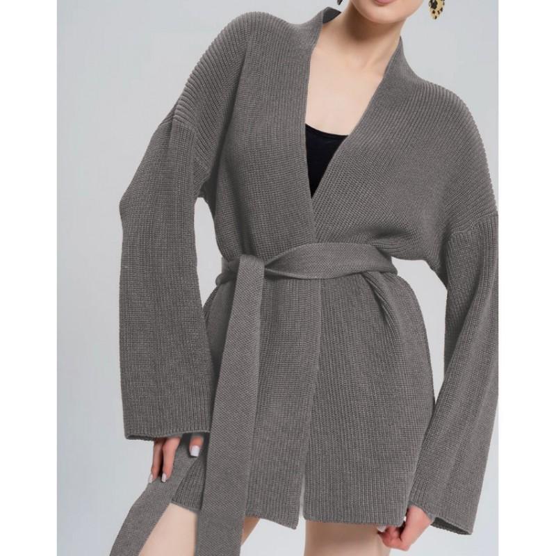 Oversized Knit Cardigan Women Fall Winter Soft Warm Loose Fit Long Sleeve Open Front Sweater With Belt