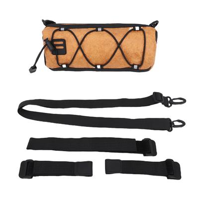 Bike Handlebar Bag Large Capacity Bike Tube Bag Bike Front Storage Bag Cycling Accessories Brown