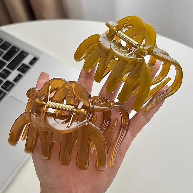 New Design Top Grade Pumpkin Hair Claw Clip For Women Sweet Shark clamp Back Long Hair Hold Headband Hairpin Hair Accessories