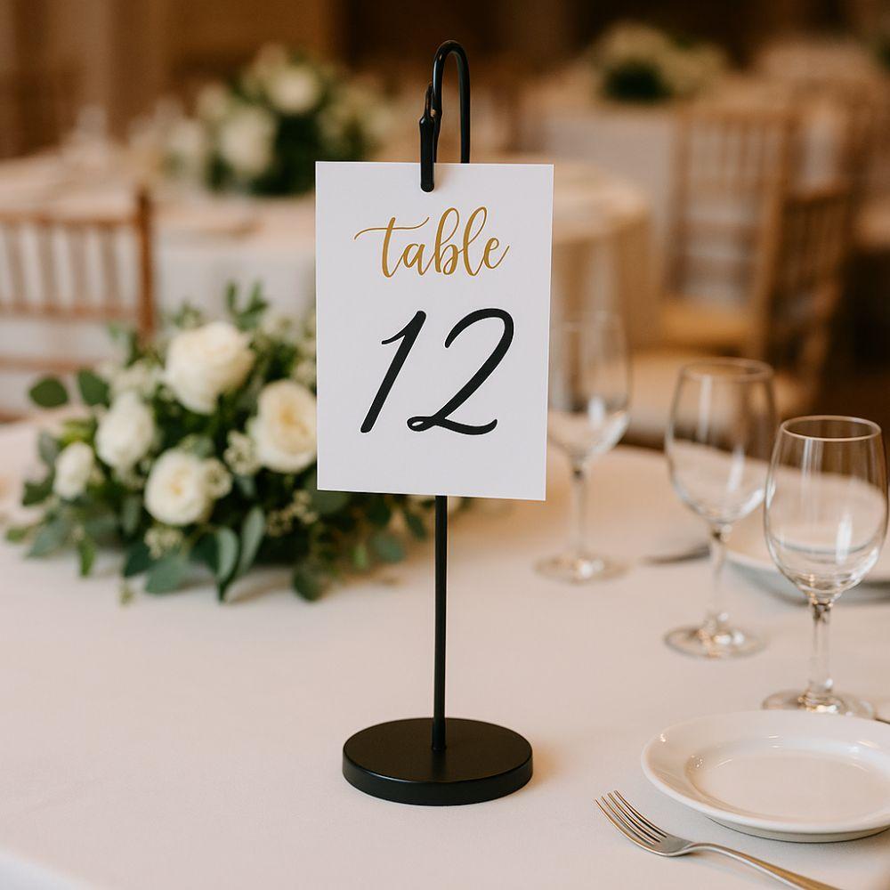 Black Clamps Metal Place Card Holder Elegant Versatile Wedding Table Stands Non-Slip Base Place Card Stands Baking Shop