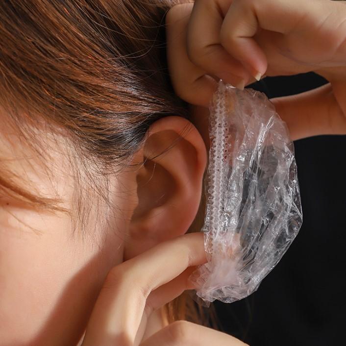 100 szt. Jednorazowe Wodoodporne Nakładki na Uszy do Kąpieli, Farbowania Włosów, Ochrona przed Przekłuciem