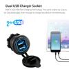 Waterproof Aluminum Dual Usb Led Quick Charger Socket Power Outlet 2.4A & 2.4A (4.8A) With Wire In-Line 10A Fuse For Car Boat Marine Motorcycle Rv Tru