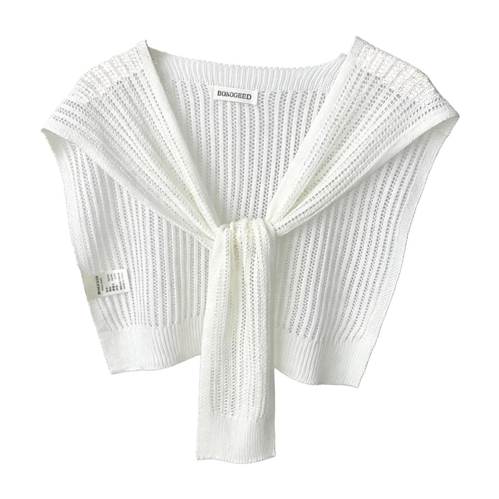 Knitted Hollow Out Shawl, Lightweight Breathable Neck Scarf Wrap for Women
