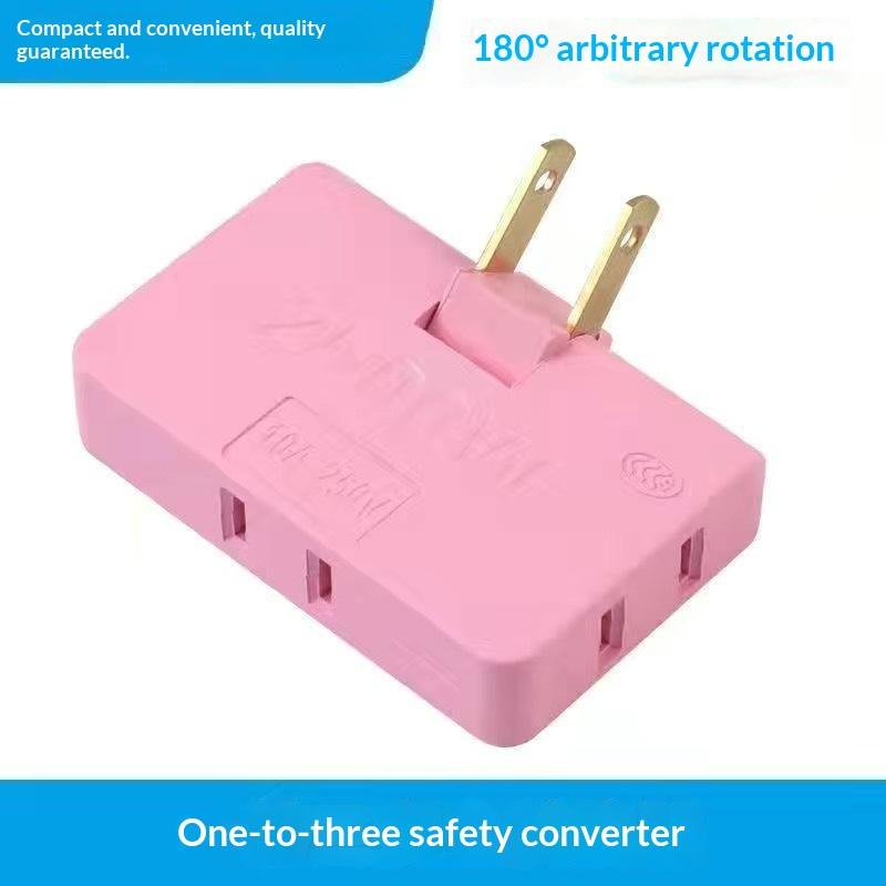 180 Degree Rotatable Power Socket Adapter 3 In 1 Wall Plug Converter Extension Socket For Home Cabinet Power Expansion