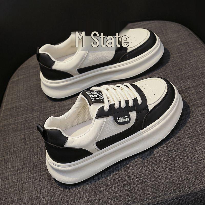 2025 Stylish Women's White Thick Sole Sneakers for Spring & Fall - Versatile Casual Sports Shoes