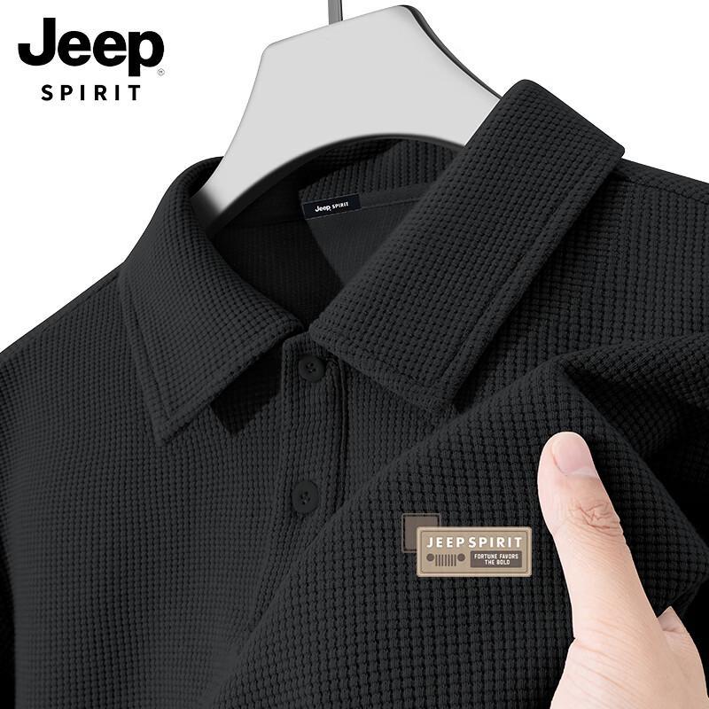 JEEP SPIRIT Men's Waffle Knit Polo Shirt