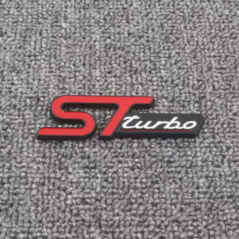 3D Metal STLine STTurbo Logo Emblem Decal Front Grill Fender Side Badge Sticker for  Kuga Fiesta Mondeo and Other Automobile Brands