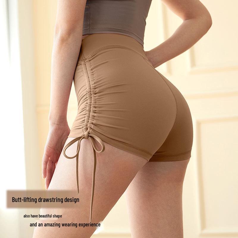 Damen Sommer Yoga Kordelzug Shorts - Hüfthebend, Outdoor- & Lauf-freundliche Fitness Hotpants