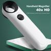 40X Handlupe HD Vergrößerungsglas mit zwei LED-Leuchten Schmucklupe für Schmuck Diamant Edelstein Münze Briefmarke Gestein