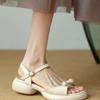 Platform Women Shoes 2025 New Summer Open Toe Sandals Casual Beach Slides Slippers Women Sandals Buckle Strap Soft Sole Size 40