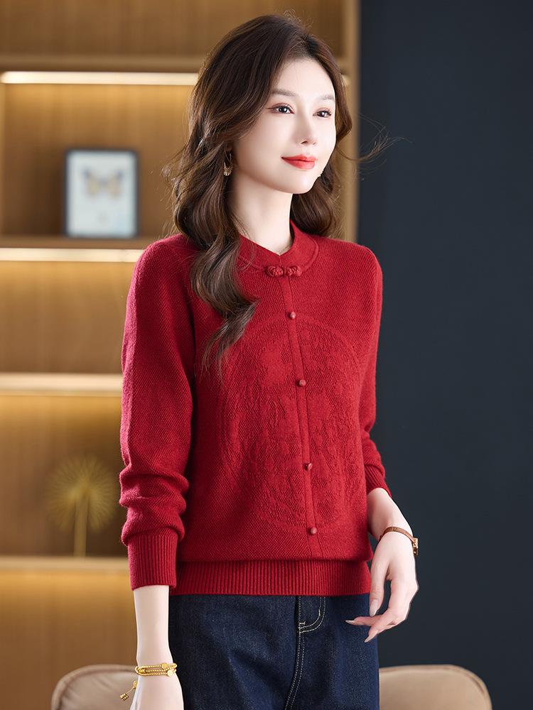 Eleganter Damen Herbst Langarm Woll-Cardigan - Stilvolle, Basic Strickware für Frühling & Herbst