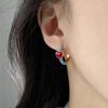 Color Enamel Earrings, High-end Niche Design, Retro Exquisite Temperament, Versatile and Simple Earrings, Stud Earrings, Women's Earrings.