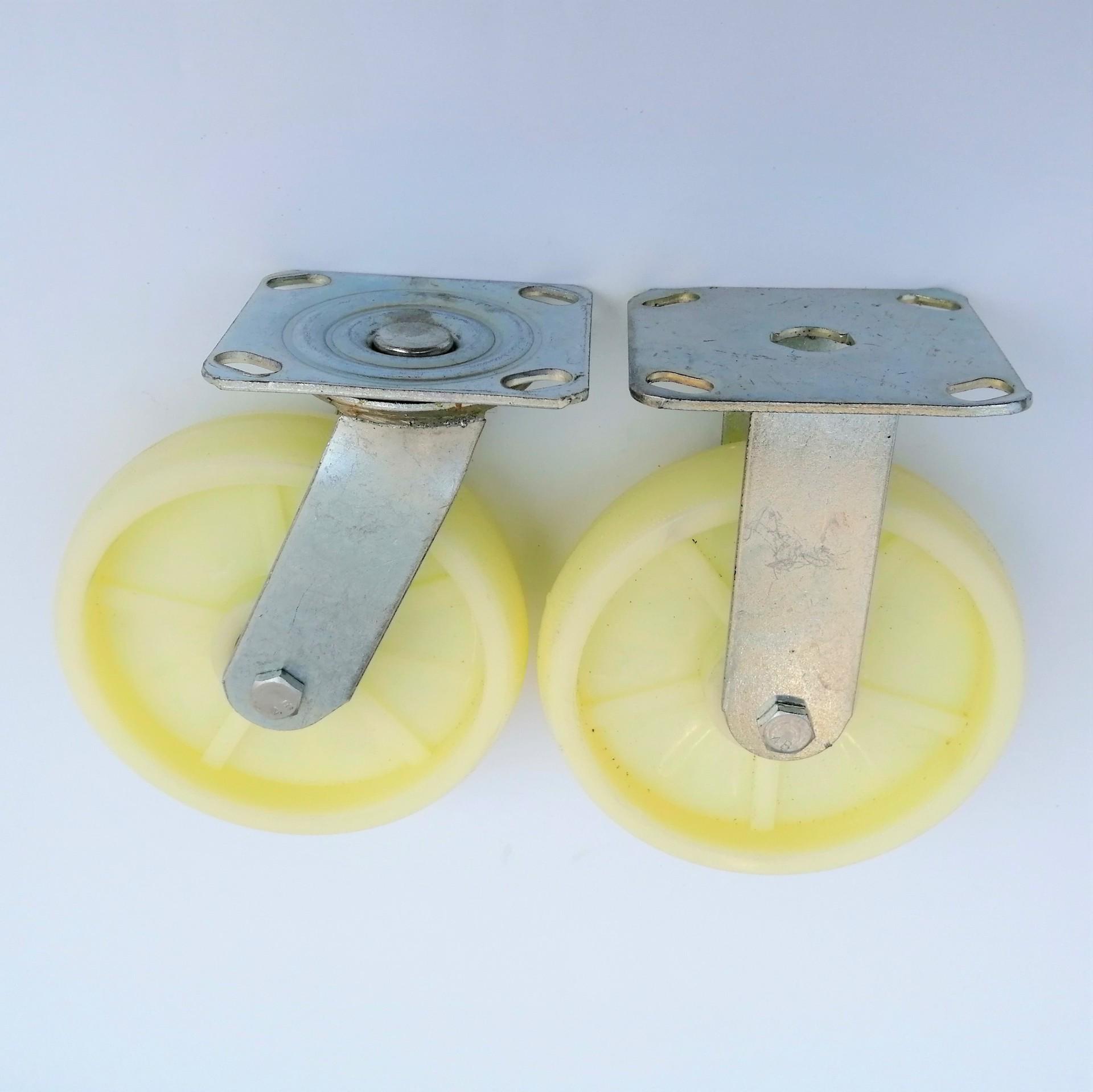 8  Heavy-Duty Non-Standard White Nylon Caster Wheel Fixed 8-inch Non-standard Industrial Wheel