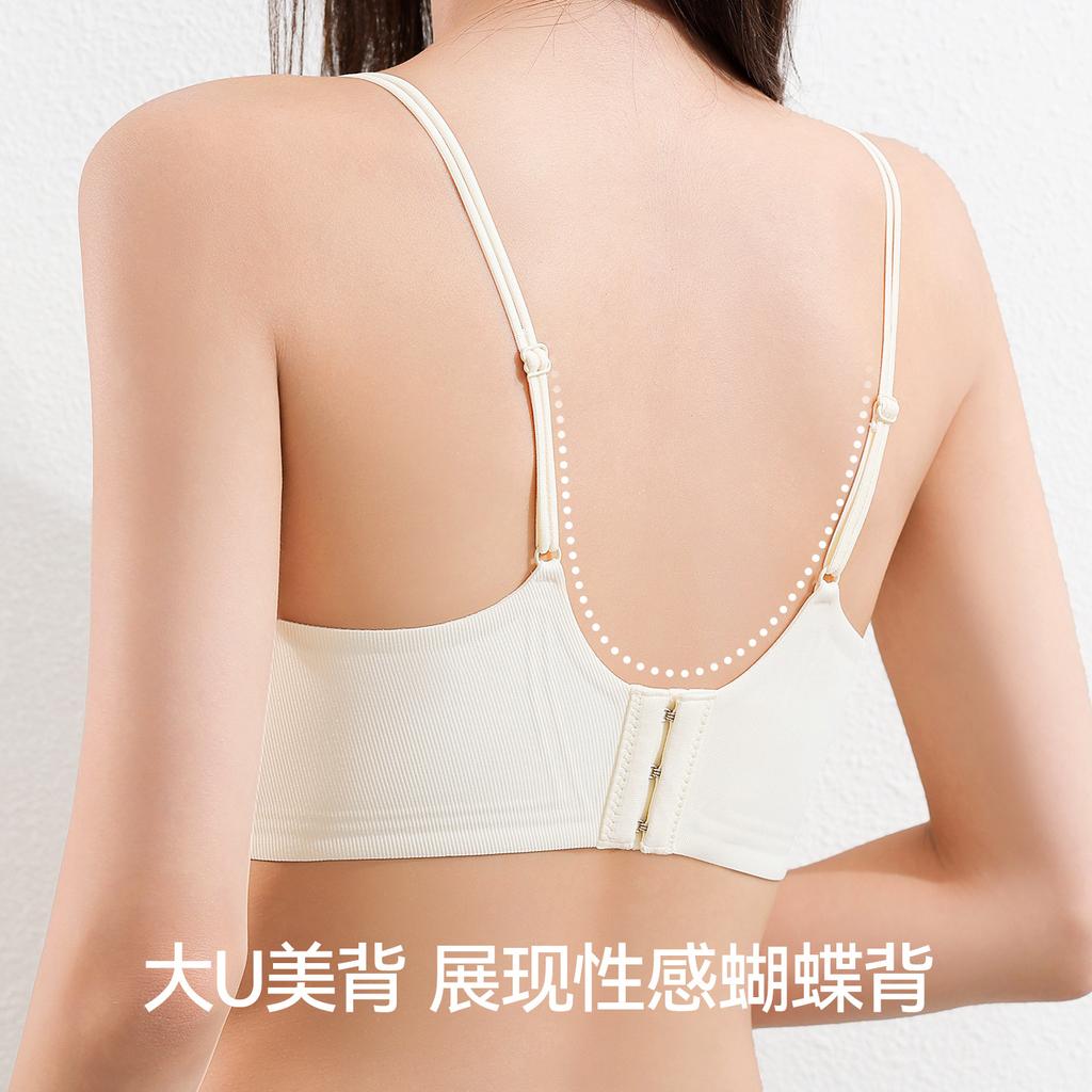 Underwear women's small breasts gather, anti-sagging, sub-breasts, non-slip thin shoulder straps, underwear without steel ring, no running cup