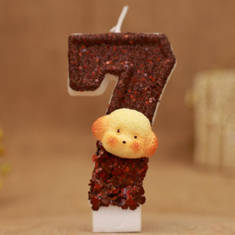 Creative Dog Head Digital Birthday Candle Cake Party Decoration First Birthday Celebration Candle