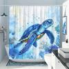 Octopus Shower Curtain Ocean Sea Green Cool Animals Nautical Wildlife Tentacle Heat Tropics Underwater World Polyester Bath Deco
