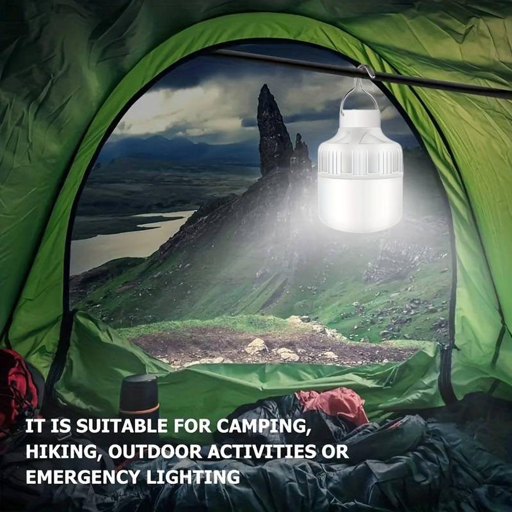 LED Light Bulb USB Rechargeable Hanging Tent Light Portable Emergency Lantern Outdoor Light Bulb For Camping/Garden/BBQ/Outage