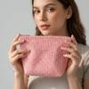 Large Capacity Striped Cosmetic Bag Handheld Pencil Pouch Women Toiletry Bag  Travel Essential