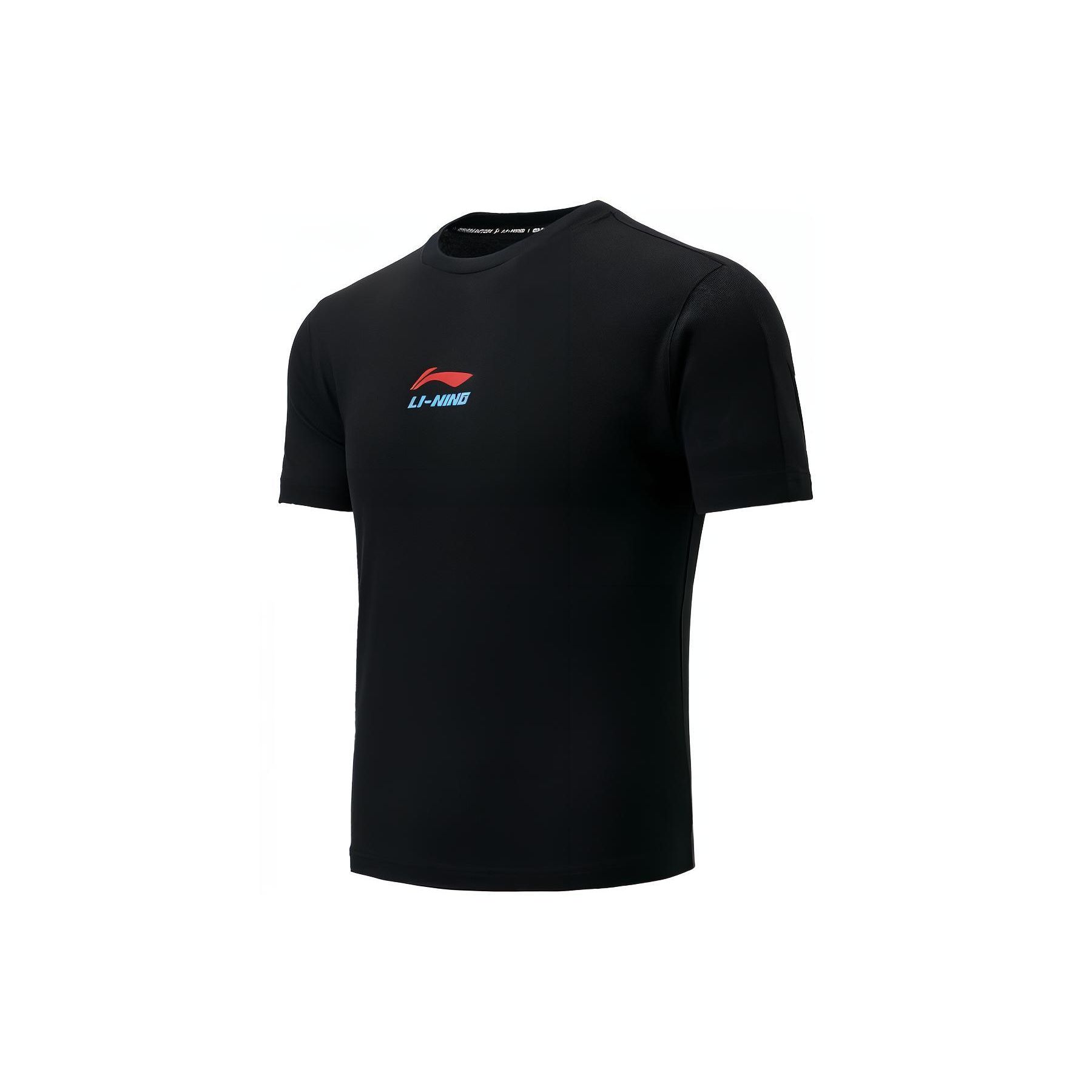 

Футболка с коротким рукавом и круглым вырезом с логотипом серии Li Ning Badminton, унисекс, черная AHST705-3 XS