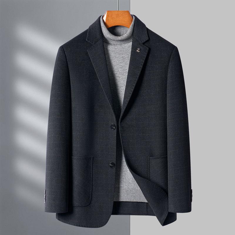 

Мужская куртка средней толщины для среднего возраста, новая осенне-зимняя, деловая повседневная мужская одежда 4XL чёрный