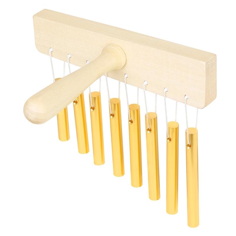 Winds Chimes 8 Tone Hand Bells with Knocker Windchime Chimes Bells Hand Held Winds Chimes Percussion Bells Children Toy золотой