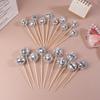 10Pcs 2/3CM Shiny Mirror Balls Cake Topper Cupcake Toppers With Wooden Sticks Birthday Wedding Dance Party Cake Decoration
