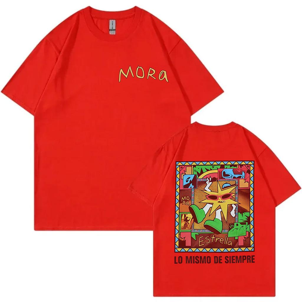 Tops Singer Mora Lo Mismo De Siempre 2025 New Album TShirt Vintage Rock Short Sleeve T Shirts Men Women Fashion Y2k TShirts
