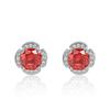 New Seiko Rose Cut Papalacha Zircon Necklace Earrings Color Treasure Ring Three-piece Set