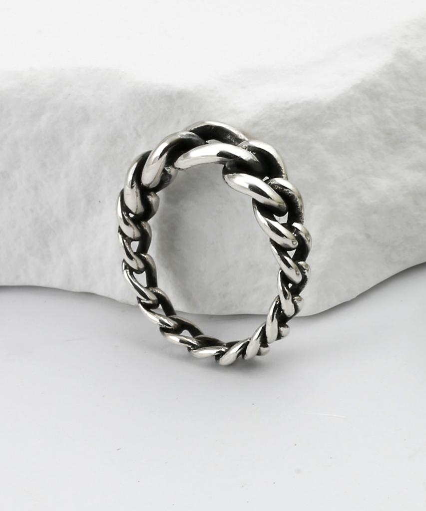 Shoveoff Silver 925 Friendship Couple Daily Chain Ring Silver Ring Svr-S616