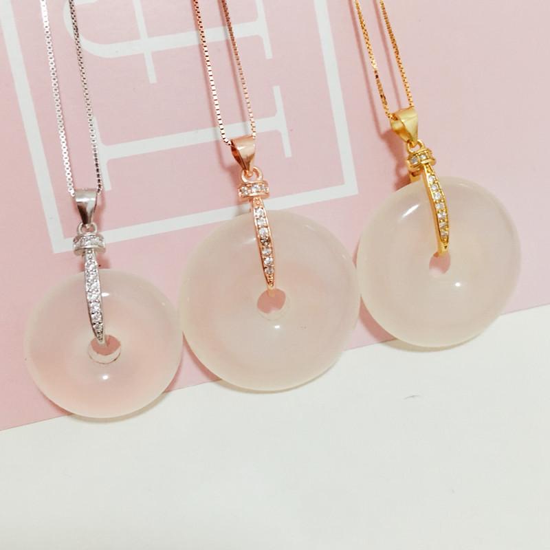 

S925 Silver Pendant Clasp for DIY White Jadeite Buckle Necklace
