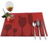 1Pc 30x45cm Love Heart Rose Pattern PVC Placemat Home Dinner Table Mat Valentine Day Wedding Party Decoration