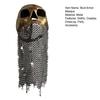 Medieval Skull Armor Masque with Chainmail Metal Skull Helmet Gothic Cosplay Costume for Halloween LARP Festivals Accessory