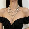 Chic Multi-Layer Beaded Necklace: Stylish Design, Spicy Girl Clavicle Chain, Light Luxury Feel.